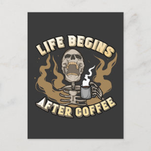 Carte Postale La vie commence après le café