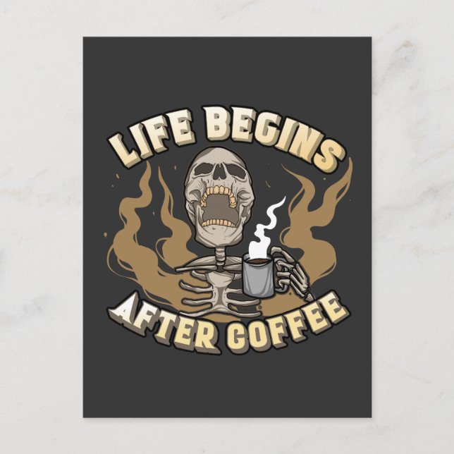 Carte Postale La vie commence après le café (Devant)