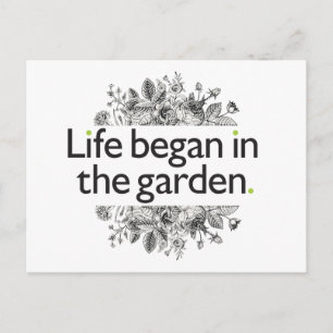 Carte Postale La vie commence dans le jardin