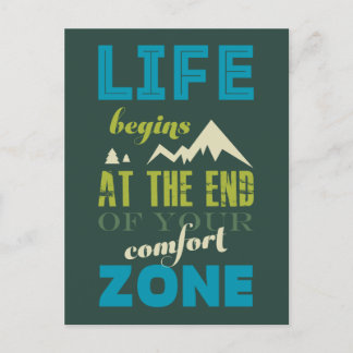 Carte Postale La vie commence la typographie des citations inspi