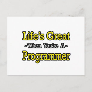 Carte Postale La vie est géniale...Programmeur