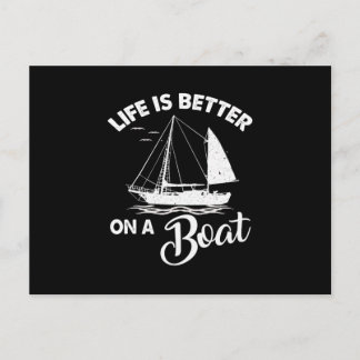 Carte Postale La vie est meilleure à bord d'un bateau-Cool