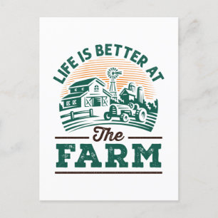 Carte Postale La Vie Est Meilleure À La Ferme