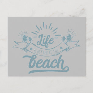 Carte Postale La vie est meilleure à la plage