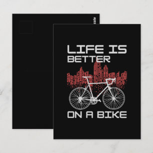 Carte Postale La vie est meilleure à vélo