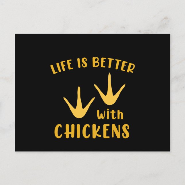 Carte Postale La Vie Est Meilleure Avec Le Cadeau Du Rooster De  (Devant)