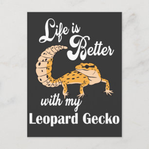 Carte Postale La vie est meilleure avec mon Leopard Gecko