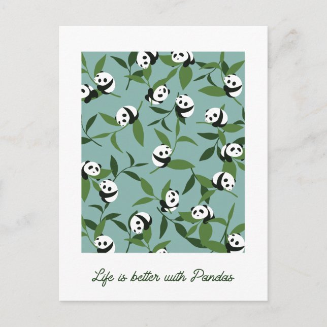 Carte Postale La vie est meilleure avec Panda (Devant)