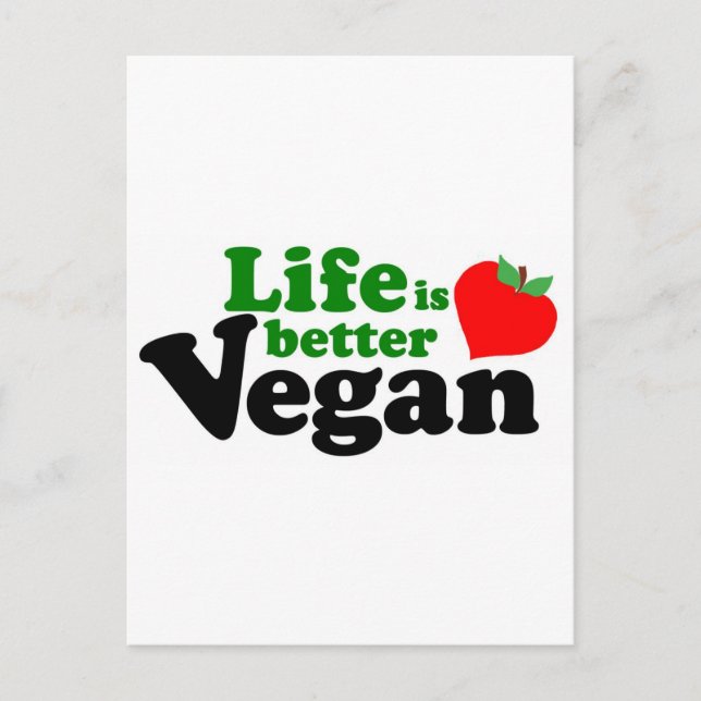 Carte Postale La vie est meilleure Vegan (Devant)