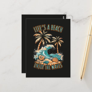 Carte Postale La vie est une plage Vacances d'été Plage tropical