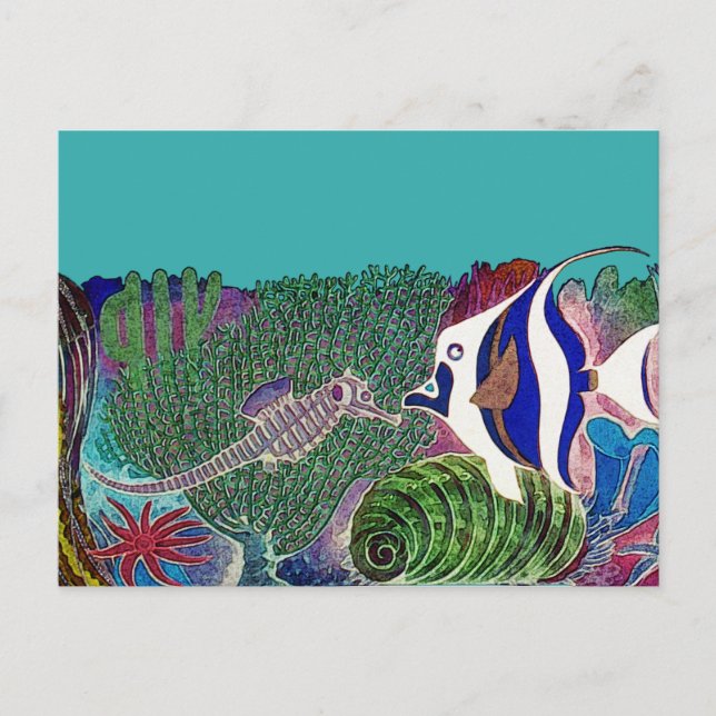 Carte Postale La vie marine dans la conception des récifs (Devant)