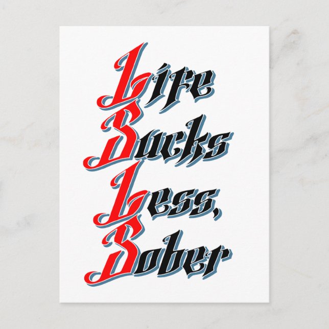 Carte Postale La Vie Sucre Moins, Sobre (Devant)