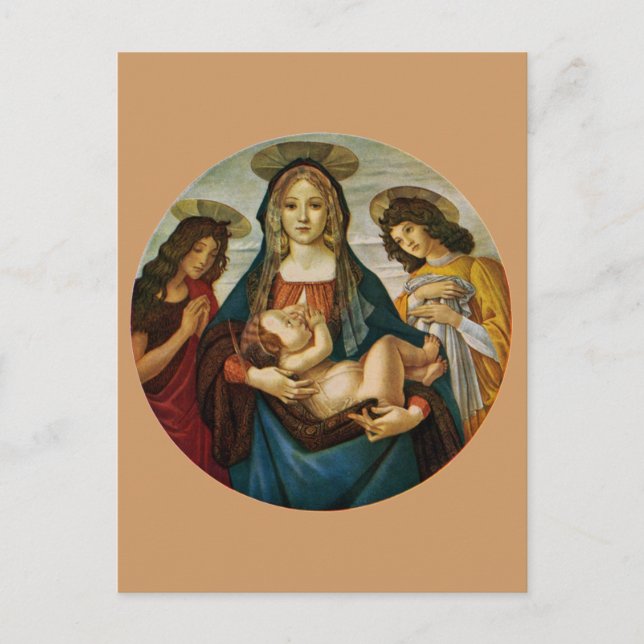 Carte Postale La Vierge à l'enfant de Botticelli (Devant)