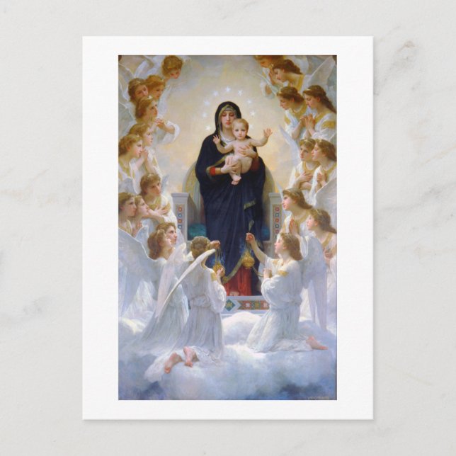 Carte Postale La Vierge aux anges, Bouguereau (Devant)