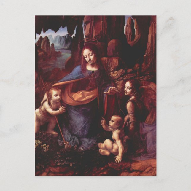 Carte Postale La Vierge des Rochers de Léonard de Vinci (Devant)