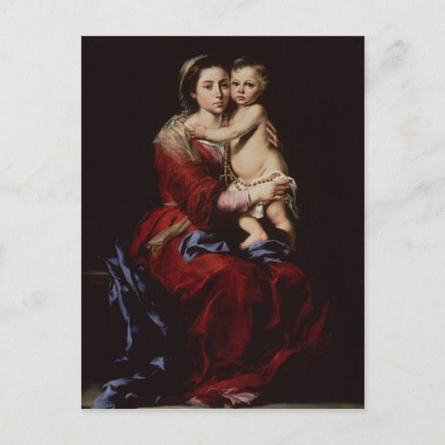 Carte Postale La Vierge du Rosaire, c.1650 (Devant)