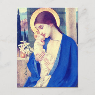 Carte Postale La Vierge Marie et l'Enfant Jésus grâce de la Rena