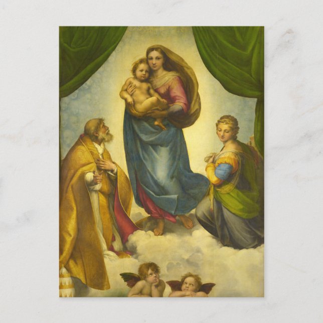 Carte Postale La Vierge Sixtine, 1512-1513 par Raphael (Devant)