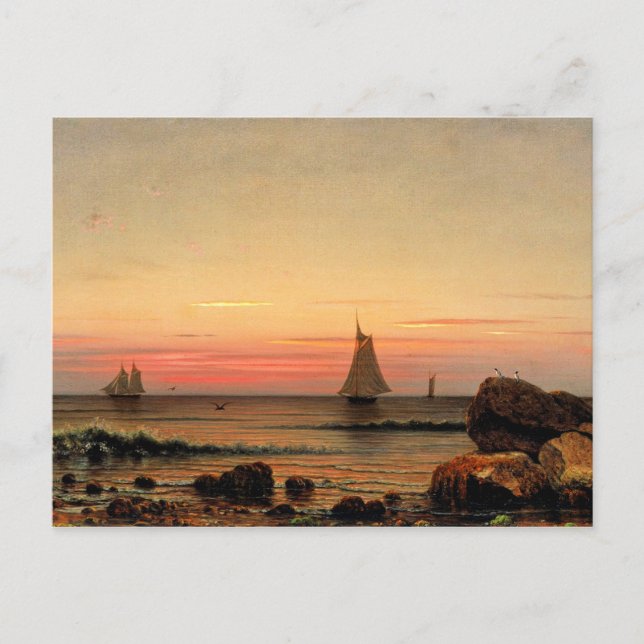 Carte Postale La voile au large de la côte, célèbre peinture d'a (Devant)