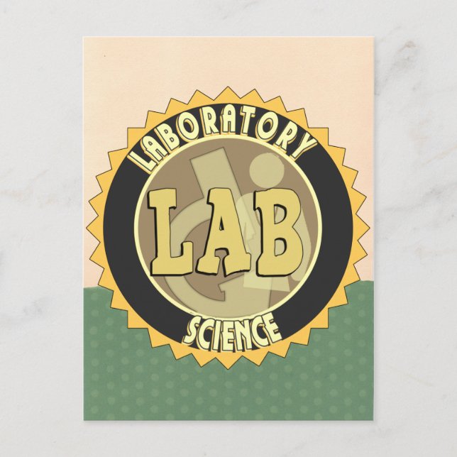 CARTE POSTALE LAB BADGE LABORATOIRE SCIENCE (Devant)
