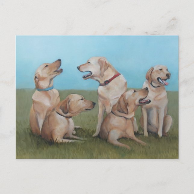 Carte postale Lab Party Chien Art (Devant)