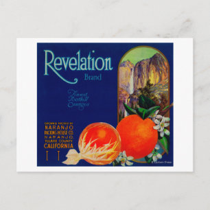 Carte Postale Label orange de la révélationNaranjo, CA