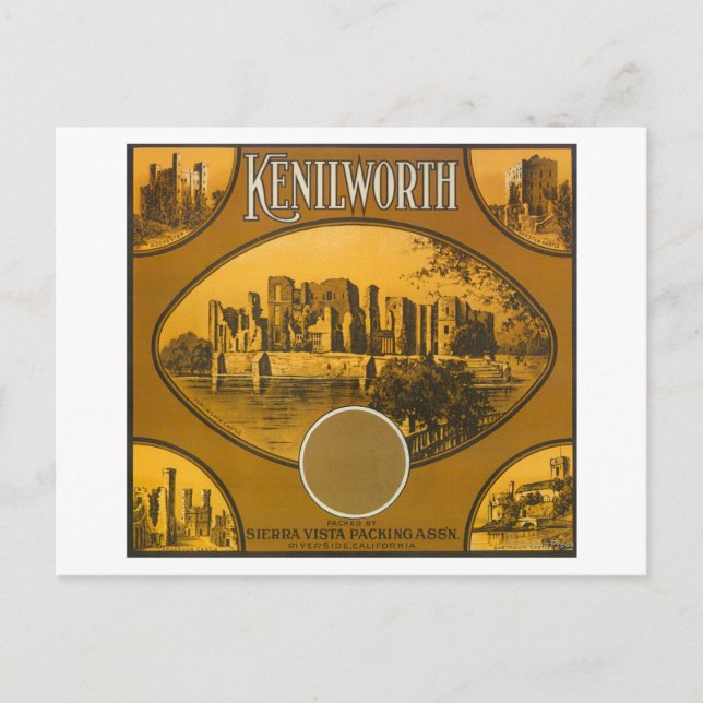 Carte Postale Label orange KenilworthRiverside, CA (Devant)