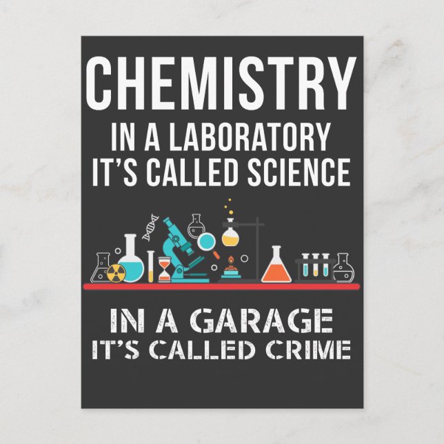 Carte Postale Laboratoire de chimie Science Garage Crime Chimist (Devant)