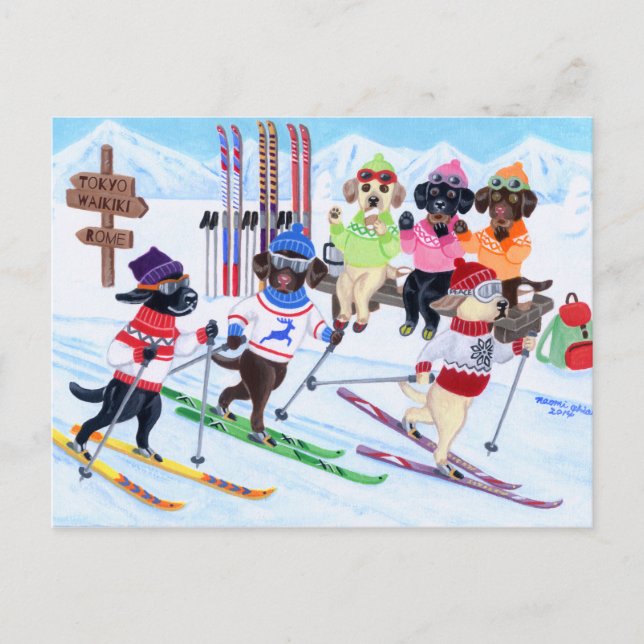 Carte Postale Laboratoires de ski nordique peinture (Devant)