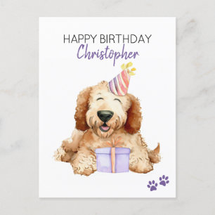 Carte Postale Labradoodle Chien Personnalisé Joyeux Anniversaire