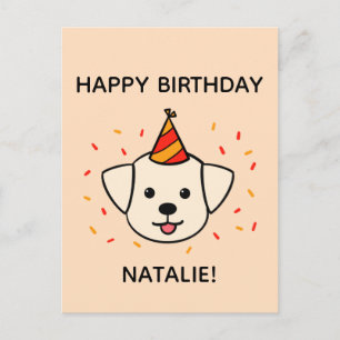 Carte Postale Labrador Retriever Chien   Orange voeux d'annivers