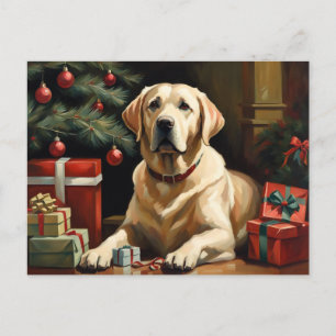 Carte Postale Labrador Retriever Christmas