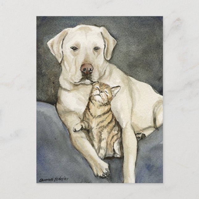 Carte postale Labrador Retriever Dog Art (Devant)
