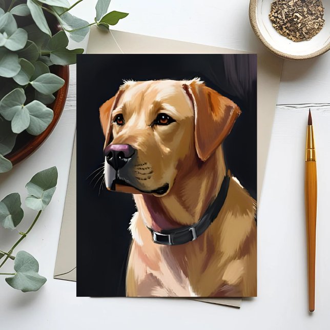 Carte Postale Labrador Retriever | Peinture de chien animal de c (Créateur téléchargé)