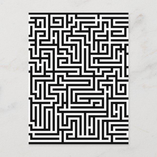 Carte Postale labyrinthe noir et blanc (Devant)