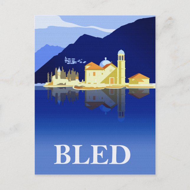 Carte Postale Lac Bled, reflets dans l'eau (Devant)