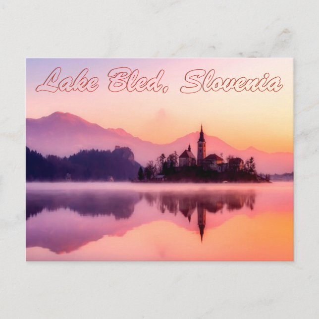 Carte Postale Lac Bled, Slovénie Belle lever de soleil (Devant)