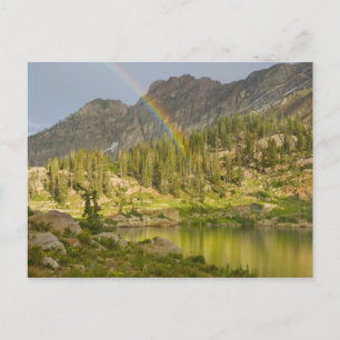 Carte Postale Lac Cecret avec arc-en-ciel sur le château du Diab