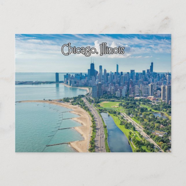 Carte Postale Lac Chicago Illinois (Devant)