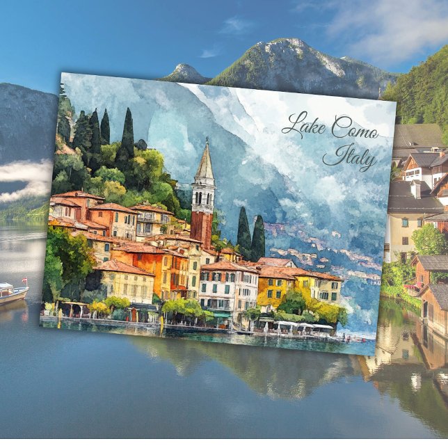 Carte Postale Lac de Côme Italie Vacances Europe Art Keepsaké (Créateur téléchargé)