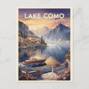 Carte Postale Lac de Côme Italie Vintage