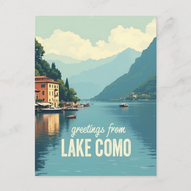 Carte Postale Lac de Côme vintage (Devant)