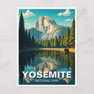 Carte Postale Lac de Yosemite Parc national Demi-Dôme