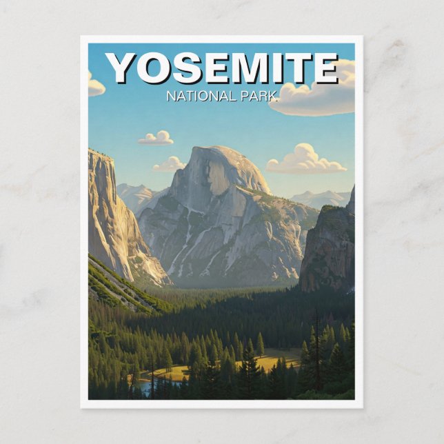 Carte Postale Lac de Yosemite Parc national Demi-Dôme (Devant)