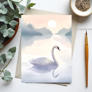 Carte Postale Lac des cygnes   Peinture de lumière aérée à l'aqu