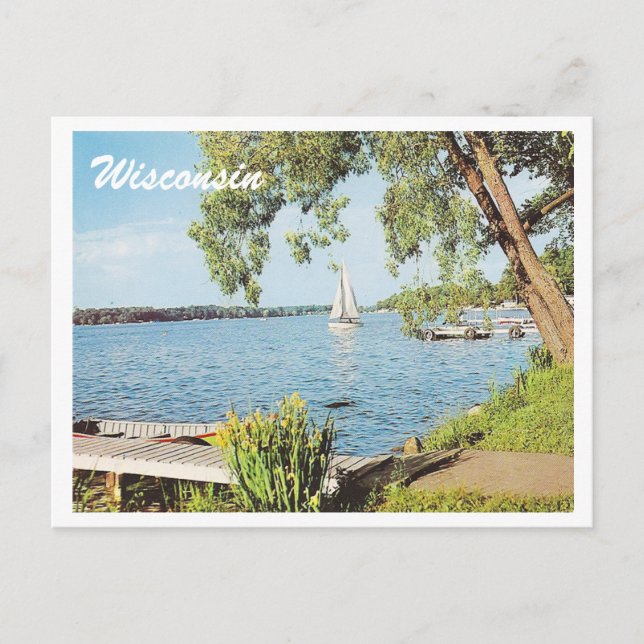 Carte Postale Lac d'été vintage (Devant)