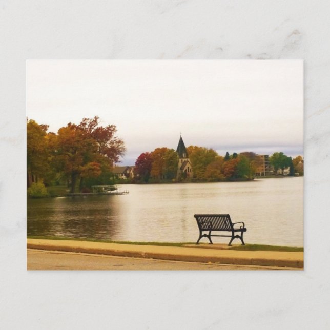 Carte Postale Lac Fowler en automne, WI (Devant)