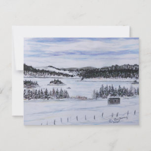 Carte Postale Lac gelé Piège Fox NL Gull étang rocheux