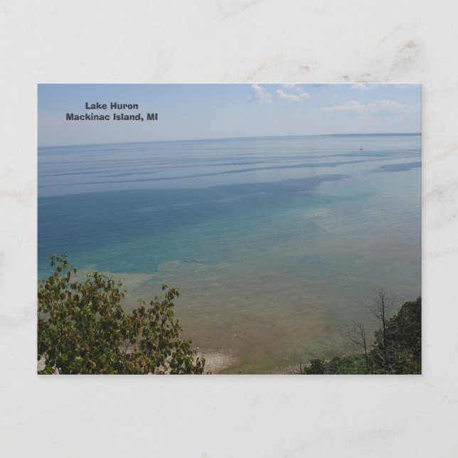 Carte Postale Lac Huron à l'île Mackinac, MI (Devant)