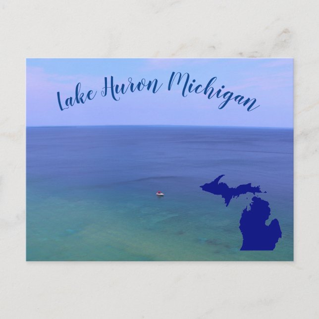 Carte Postale Lac Huron Michigan (Devant)